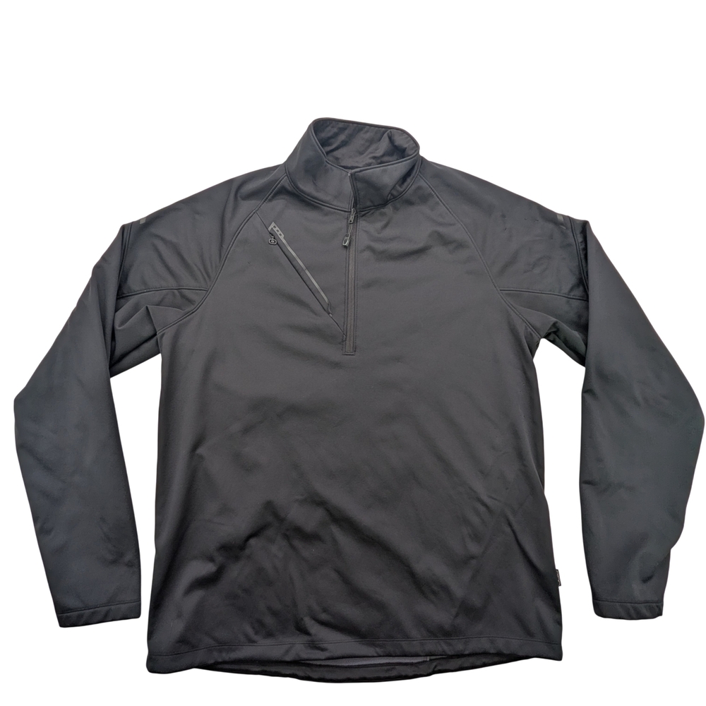 OGIO Pullover Jacket Mens Large Arvest Softshell Fleece Lined Black 1/4 Zip